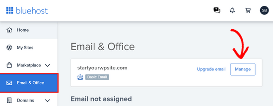 bluehost-email-manage