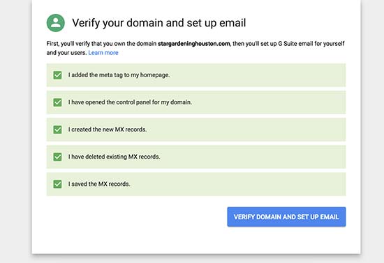 verifydomainsetup