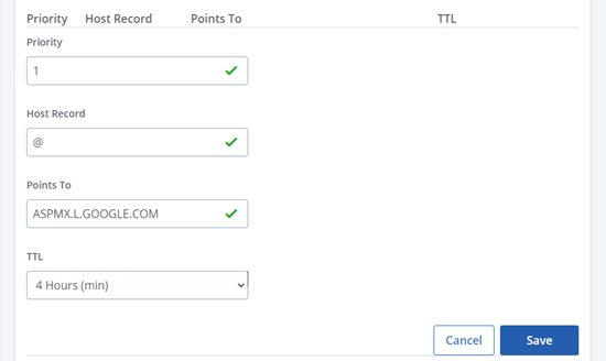 在 Bluehost 中更改 MX 记录