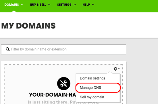 在 GoDaddy 中启动 DNS 管理