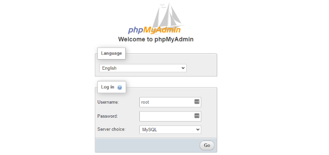 登录到您的 phpmyadmin 面板