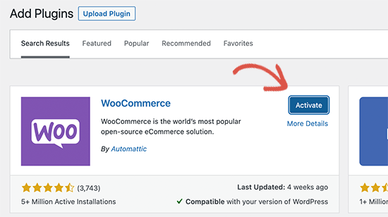 激活 WooCommerce