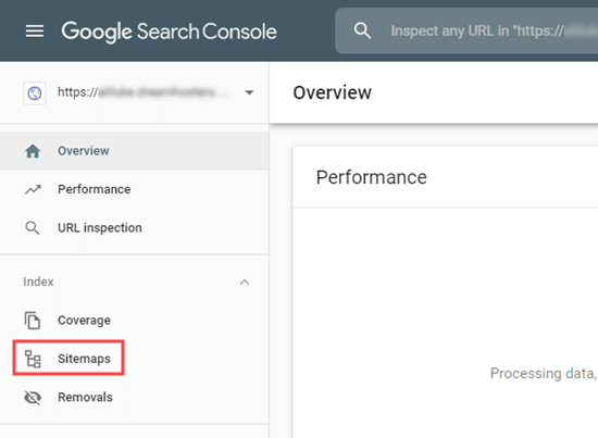 Google Search Console 中的站点地图标签