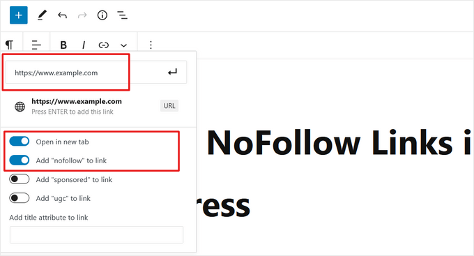 All-in-One SEO 添加的 nofollow 属性选项