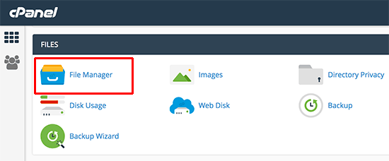 cPanel 中的文件管理器