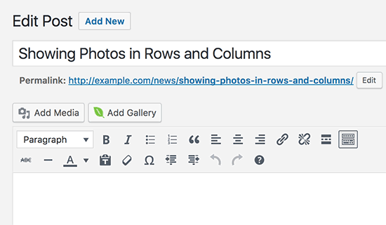 Add gallery button