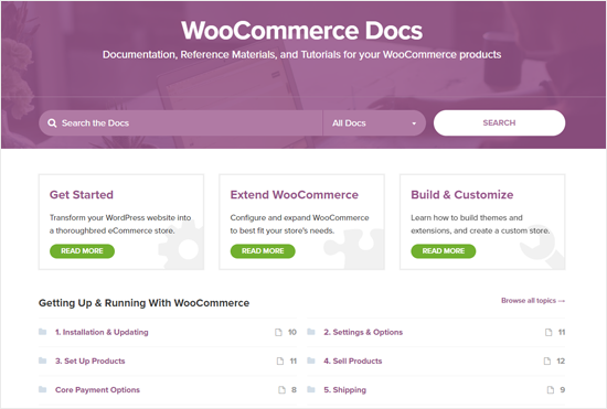 WooCommerce 支持文档