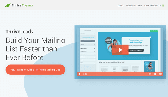ThriveThemes 网站上的 ThriveLeads 插件