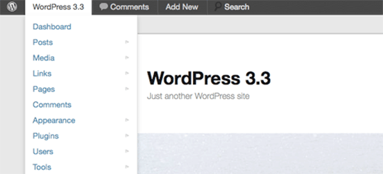 WordPress 3.3 用户界面