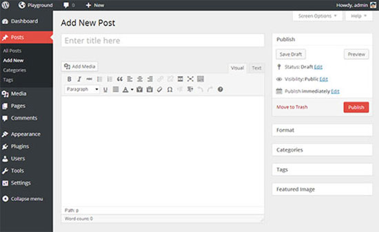 WordPress 3.8 管理界面