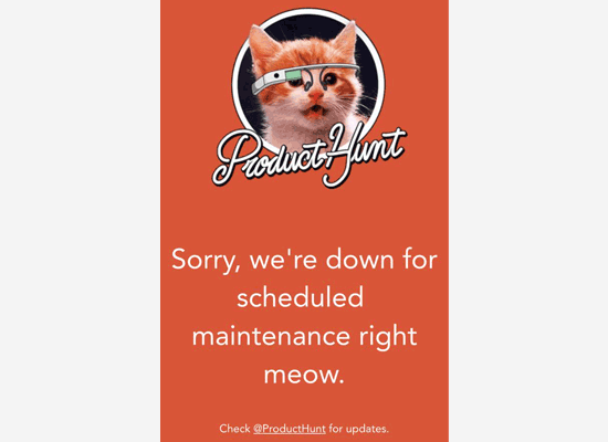 Product Hunt 维护页面