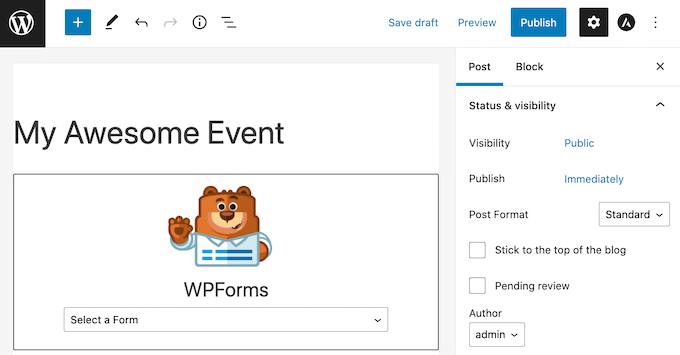 WPForms 块。