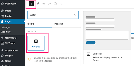 WPForms 块