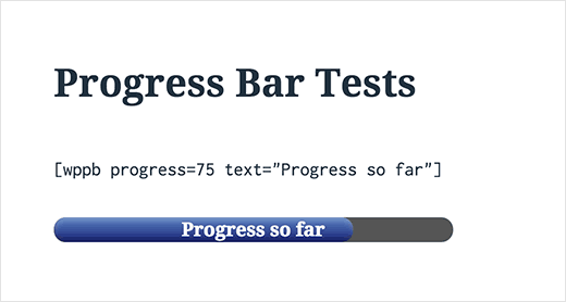 WordPress中的进度条，上面有文字
