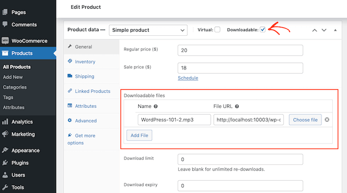 向 WooCommerce 产品添加音频