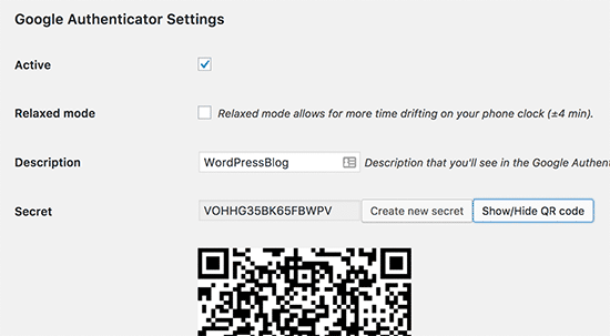 Google Authenticator WordPress 插件设置